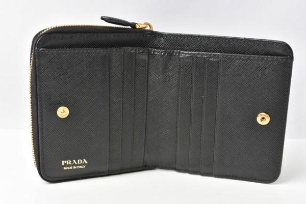 230635 p 6 Prada Folding Wallet Saffiano Black