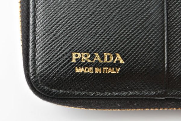 230635 p 7 Prada Folding Wallet Saffiano Black