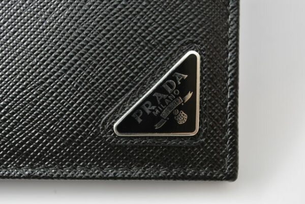 230636 p 3 Prada Folding Wallet Saffiano Black