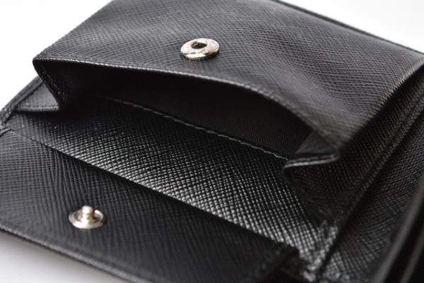 230636 p 6 Prada Folding Wallet Saffiano Black