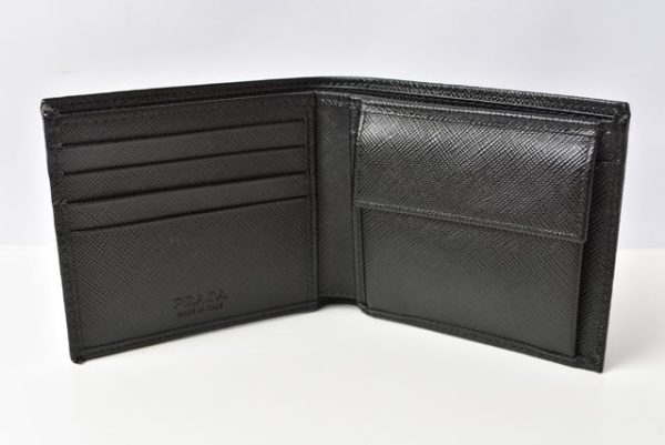 230636 p 7 Prada Folding Wallet Saffiano Black