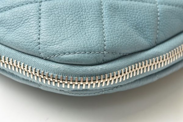 230660 ch 17 CHANEL Tote Bag Chain Bag Quilting Stitch Blue