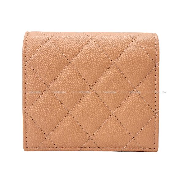 23071108 2 CHANEL Coco Mark Small Wallet Graind Calf Caviar skin Champagne AP3185 Bi fWallet BeigePink