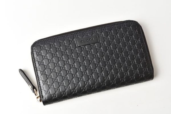 230720 g 2 Gucci Long Wallet Micro Guccisima Black