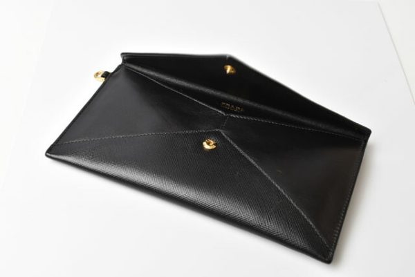 230724 p 7 Prada Long Wallet Saffiano Black