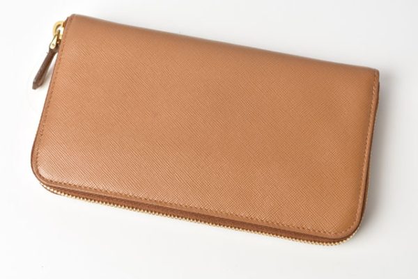 230726 p 2 Prada Long Wallet Saffiano Caramel