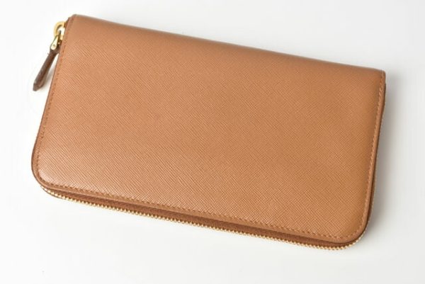 230726 p 2 Prada Long Wallet Saffiano Caramel