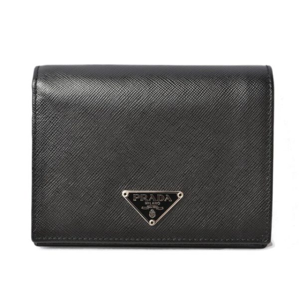 230736 p 1 Prada Folding Wallet Saffiano Black