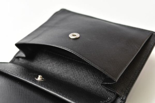 230736 p 8 Prada Folding Wallet Saffiano Black