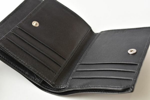 230736 p 9 Prada Folding Wallet Saffiano Black