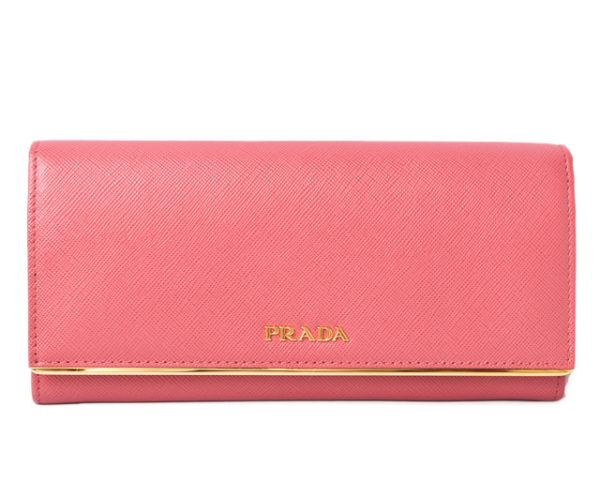 230738 p 1 Prada Long Wallet Saffiano Peonia Pink