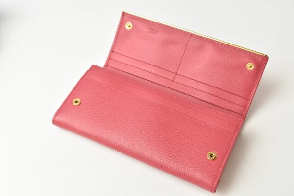 230738 p 12 Prada Long Wallet Saffiano Peonia Pink