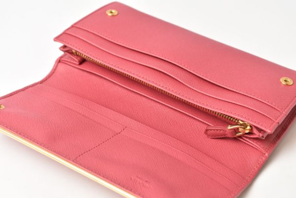 230738 p 13 Prada Long Wallet Saffiano Peonia Pink