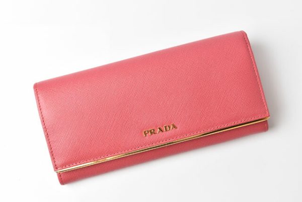 230738 p 2 Prada Long Wallet Saffiano Peonia Pink