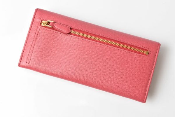 230738 p 3 Prada Long Wallet Saffiano Peonia Pink