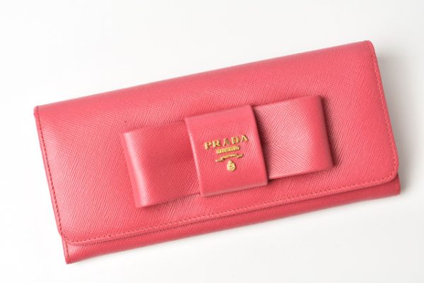 230760 p 2 Prada Wallet Long Saffiano Fiocco Peonia