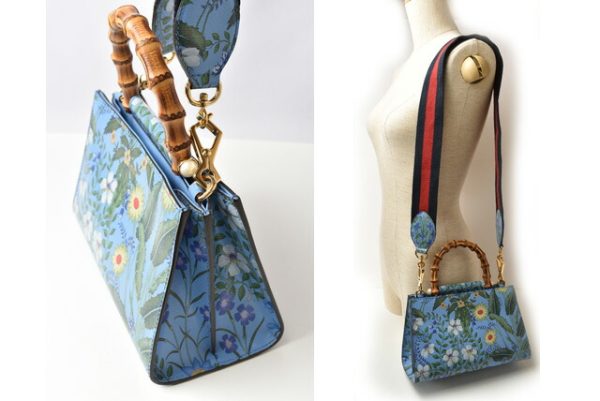 230770 g 2 Gucci Flora Handbag Shoulder Bag Blue