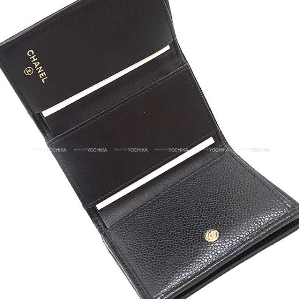 23092116 1 CHANEL Double COCOmark Noir Black Graind Calf Tri fwallet