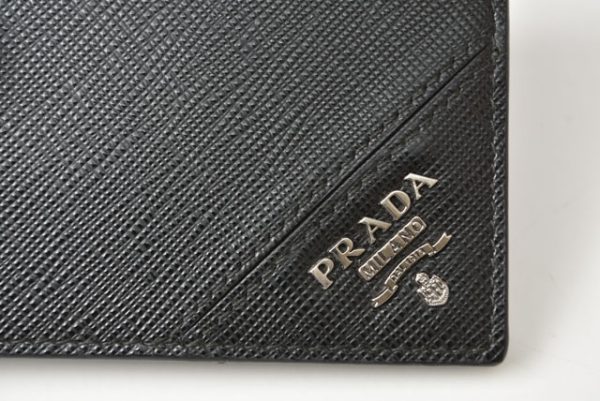 230933 p 4 Prada Wallet Money Clip Saffiano Black