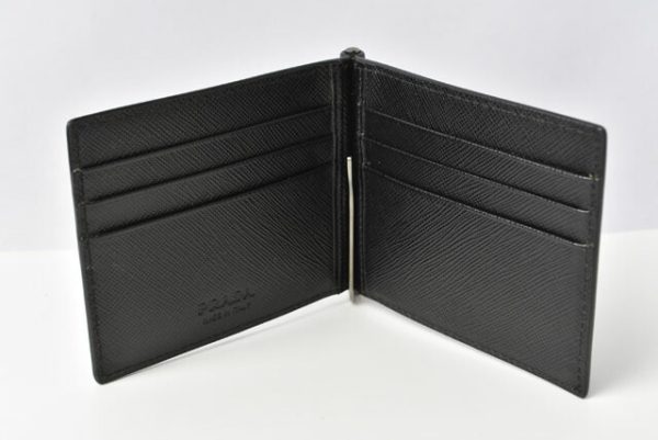 230933 p 7 Prada Folding Wallet Money Clip Black