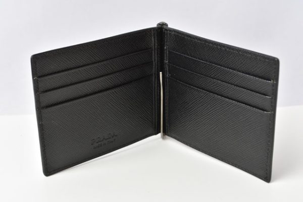 230933 p 7 Prada Wallet Money Clip Saffiano Black