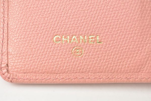 230937 ch 6 CHANEL Wallet Long Wallet Coco Mark Button Motif Rose