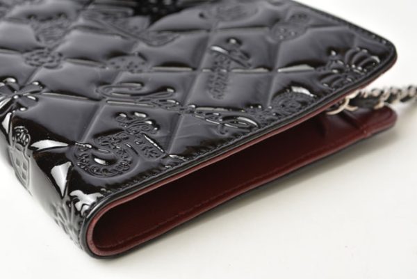 230938 ch 15 Chanel Chain Wallet Patent Black