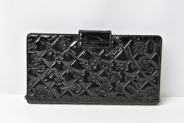 230938 ch 4 Chanel Chain Wallet Patent Black