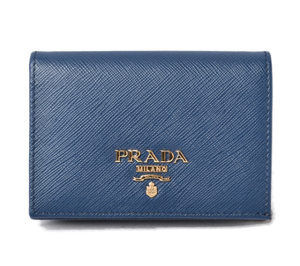 231016 p 1 Prada Folding Wallet Saffiano Bluette Blue