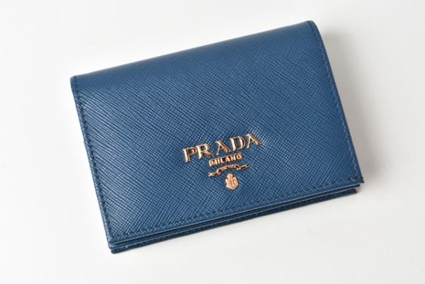 231016 p 2 Prada Folding Wallet Saffiano Bluette Blue