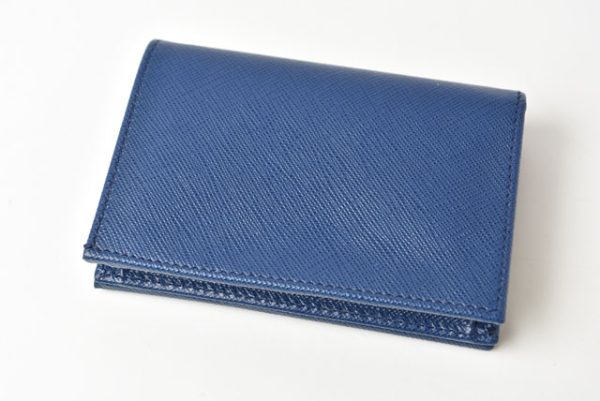 231016 p 4 Prada Folding Wallet Saffiano Bluette Blue