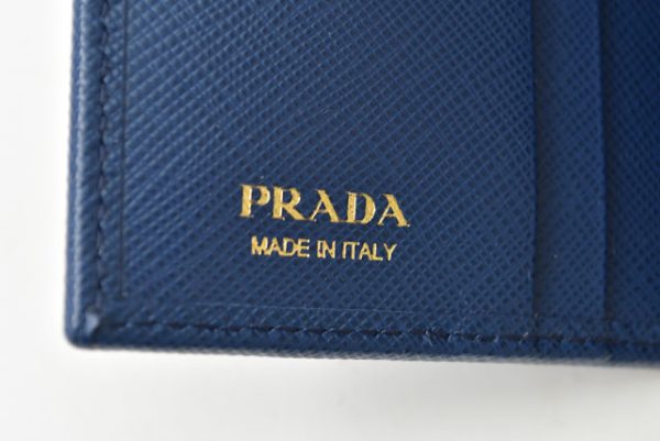 231016 p 5 Prada Folding Wallet Saffiano Bluette Blue