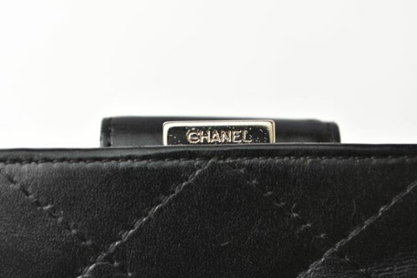 231053 ch 4 CHANEL Coin Case Card Case Mini Wallet Caviar Skin Black