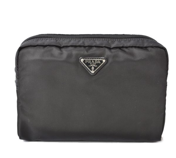 23112502 p 1 Prada Pouch Mini Vela Nylon Black