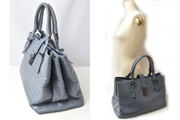 23112514 bv 2 Bottega Veneta Intrecciato Tote Bag Blue