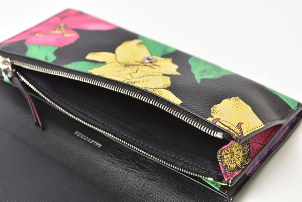 23112521 ba 10 Balenciaga Long Wallet Paper Calfskin Flower Black