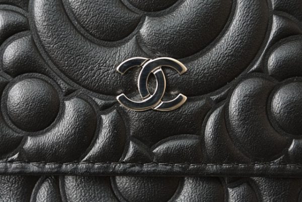 23112606 ch 4 CHANEL Wallet Long Wallet Camellia Lambskin Black