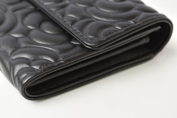 23112606 ch 5 CHANEL Wallet Long Wallet Camellia Lambskin Black