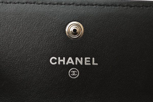 23112606 ch 8 CHANEL Wallet Long Wallet Camellia Lambskin Black