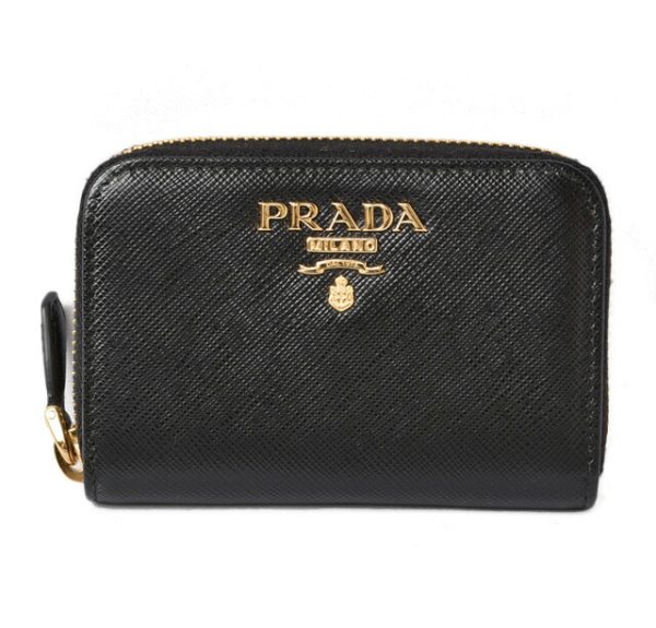 231207 p 1 Prada Mini Wallet Folding Saffiano Black