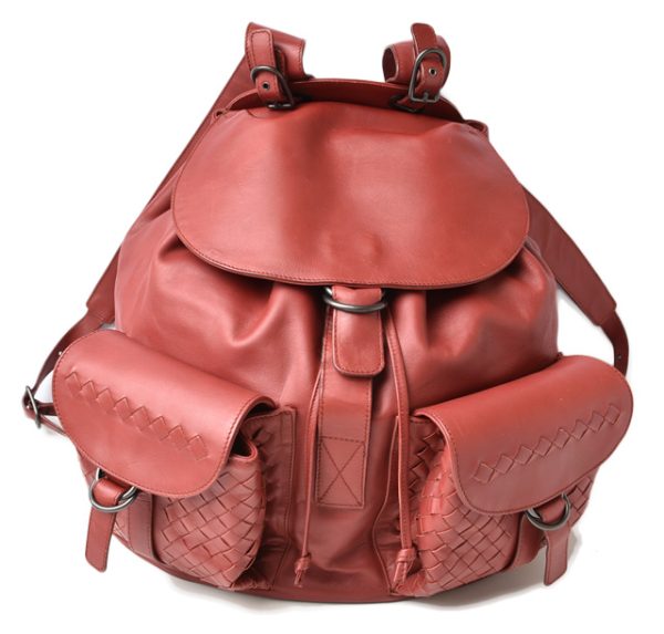 23122119 bv 1 Bottega Veneta Backpack Intrecciato Red