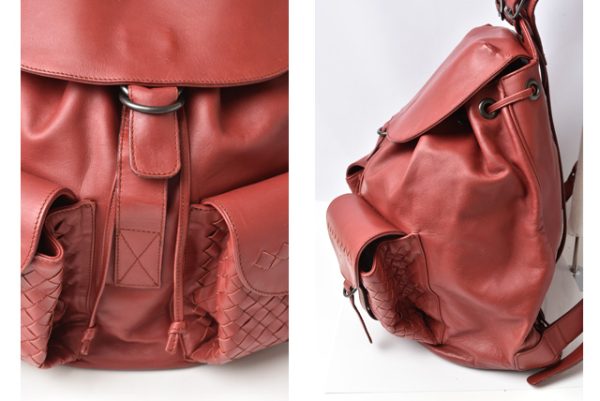 23122119 bv 2 Bottega Veneta Backpack Intrecciato Red