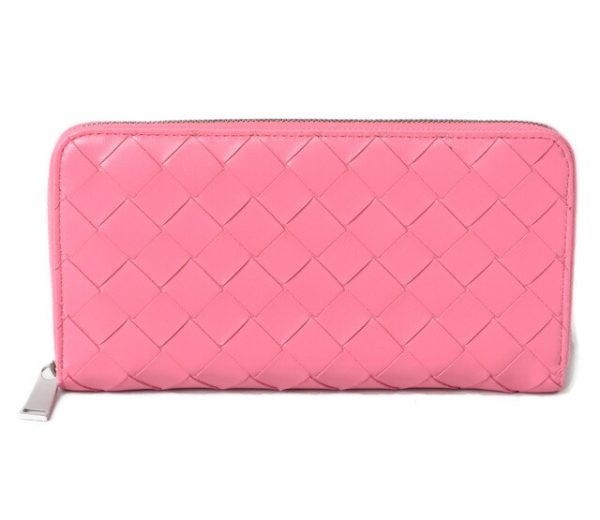 23122121 bv 1 Bottega Veneta Intrecciato Long Wallet Pink