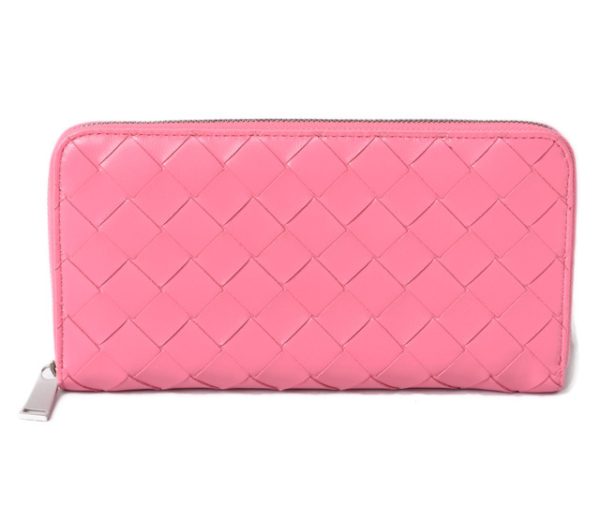 23122121 bv 1 Bottega Veneta Long Wallet Intrecciato Nappa Pink