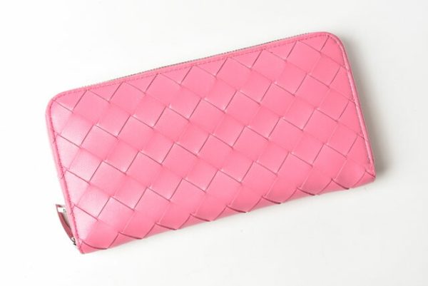 23122121 bv 2 Bottega Veneta Intrecciato Long Wallet Pink