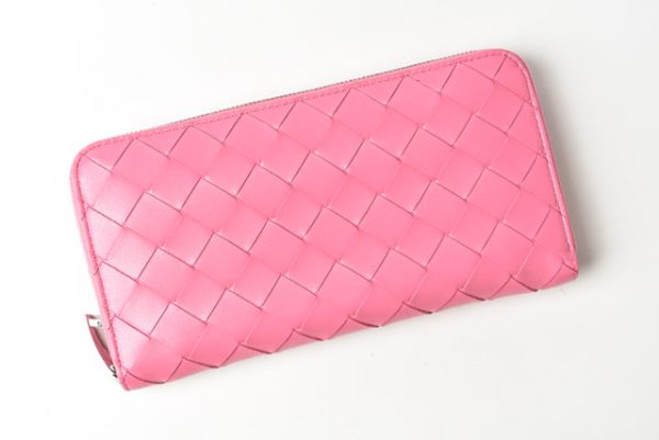 23122121 bv 2 Bottega Veneta Long Wallet Intrecciato Nappa Pink