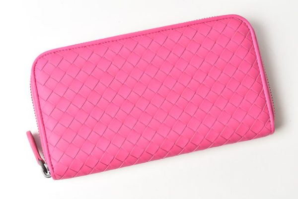 23122126 bv 2 Bottega Veneta Long Wallet Neon Pink