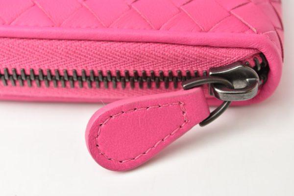 23122126 bv 4 Bottega Veneta Long Wallet Neon Pink