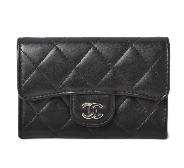 23122401 ch 1 CHANEL Coin Case Lambskin Black