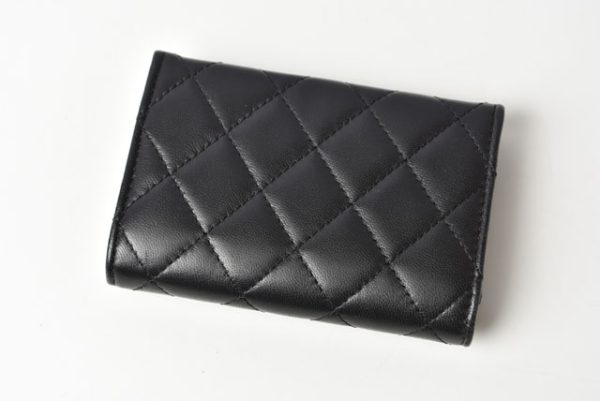 23122401 ch 3 CHANEL Coin Case Lambskin Black